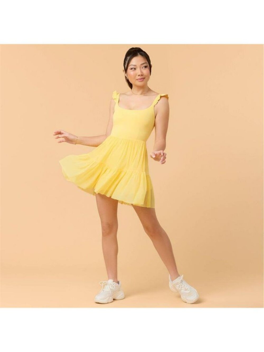 Blogilates Women's Mommy & Me Ballerina Ruffle Dress - Yellow M